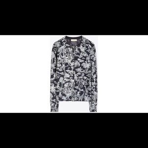 Tory Burch Far and Away Printed Cardigan in Navy